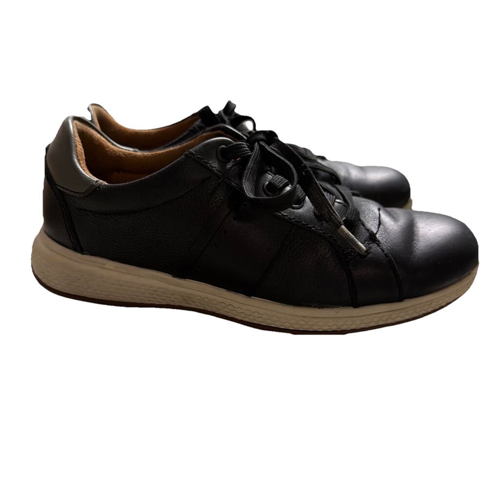 Boys Florsheim Great Lakes Lace to Toe Sneaker, Jr - Black Leather, Size 1.5 US